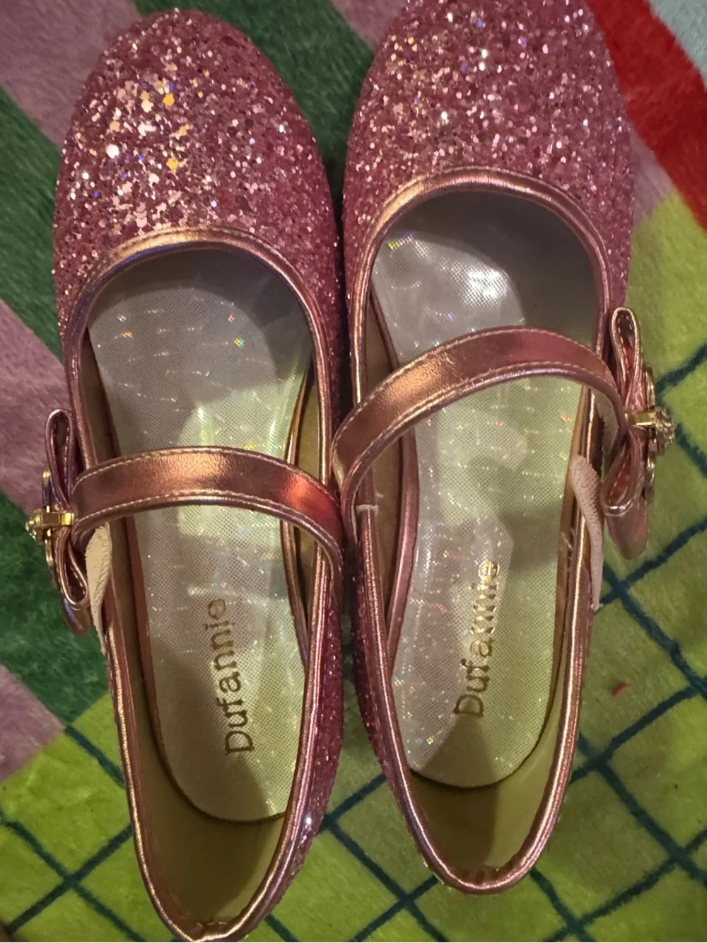 Sparkling Pink Girls' Defannie Dress Shoes with Bow Accent